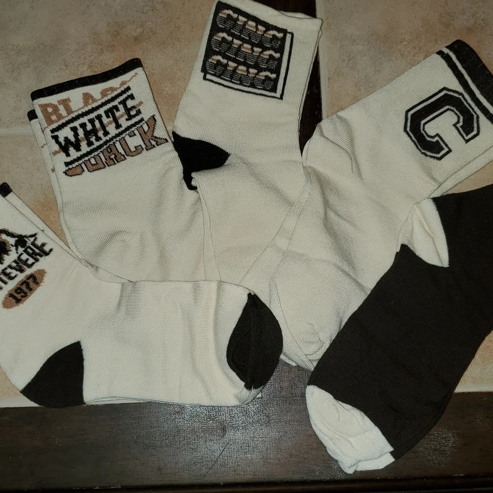 Men's Retro socks Cream and Brown Socks Set